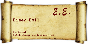 Eiser Emil névjegykártya
