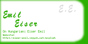 emil eiser business card